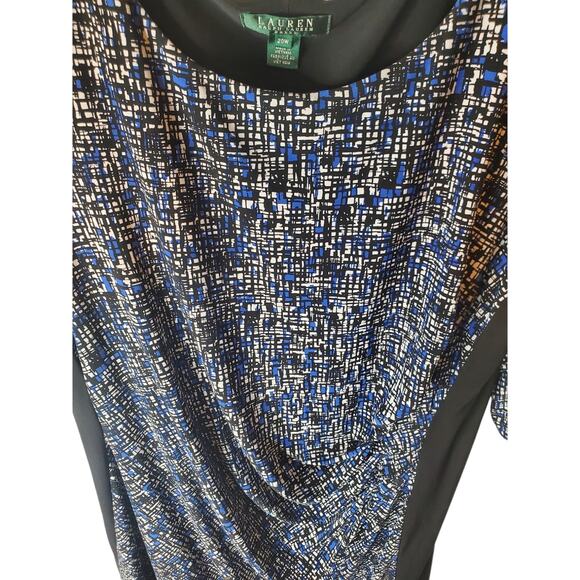 LAUREN Ralph Lauren Black/Black/White Sheath Dress, 20W - Picture 2 of 6